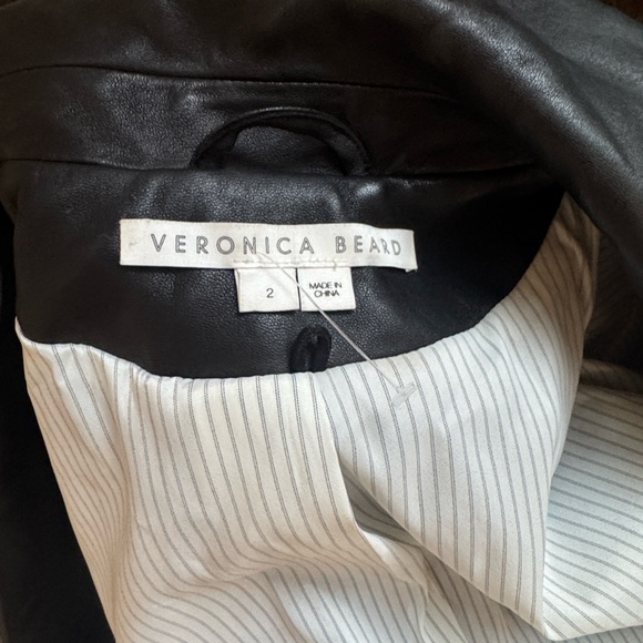 Veronica Beard Black Leather Blazer - Picture 13 of 14